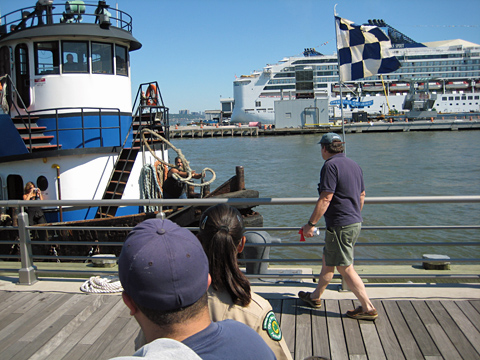 Tugboat line throwing competition