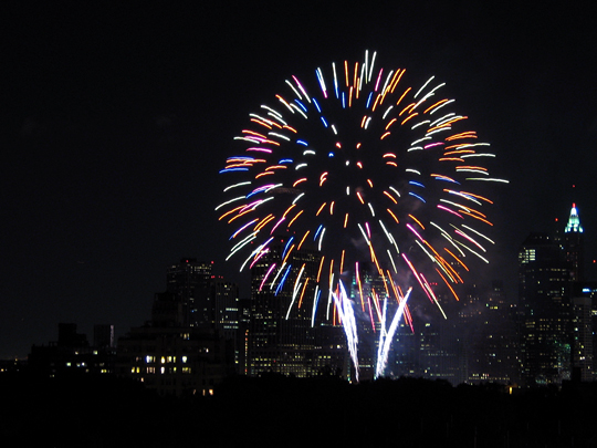 Fireworks for the 100th Birthday of the Manhattan Bridge