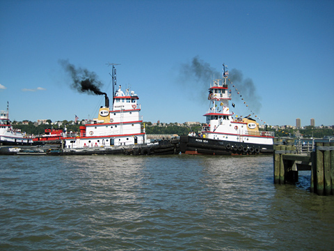 Tugboat pushing contest on the Hudson River