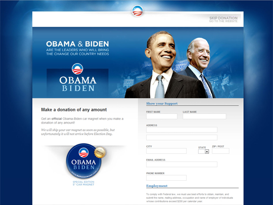 Obama web site