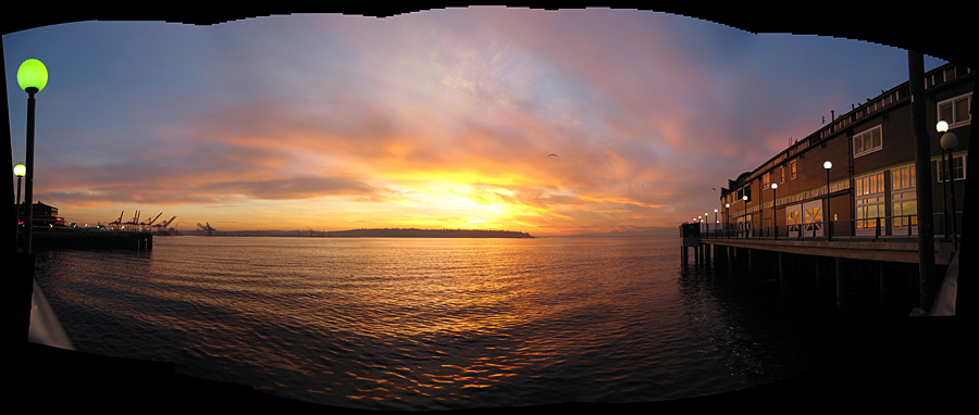 Sunset over Elliott Bay, Seattle