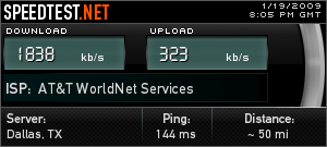 Speed test from AA #15