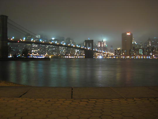 Unlit Brooklyn Bridge
