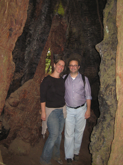 Patti and I at Muir Woods in a tree