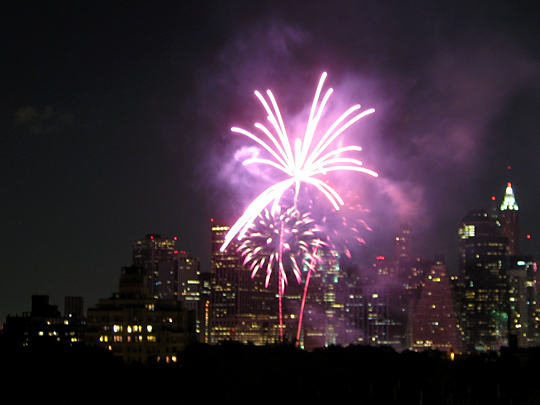 Fireworks for the 100th Birthday of the Manhattan Bridge